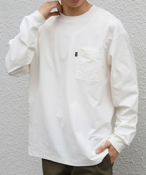 SHIPS / シップス Tシャツ | 【WEB限定】SHIPS any:〈撥水加工〉リラックス ナイロンポケット クルーネック Tシャツ(ロンT)◆ | 詳細4