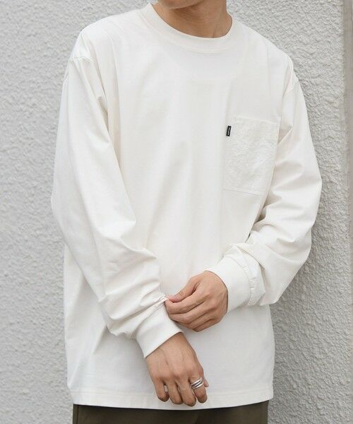 SHIPS / シップス Tシャツ | 【WEB限定】SHIPS any:〈撥水加工〉リラックス ナイロンポケット クルーネック Tシャツ(ロンT)◆ | 詳細5
