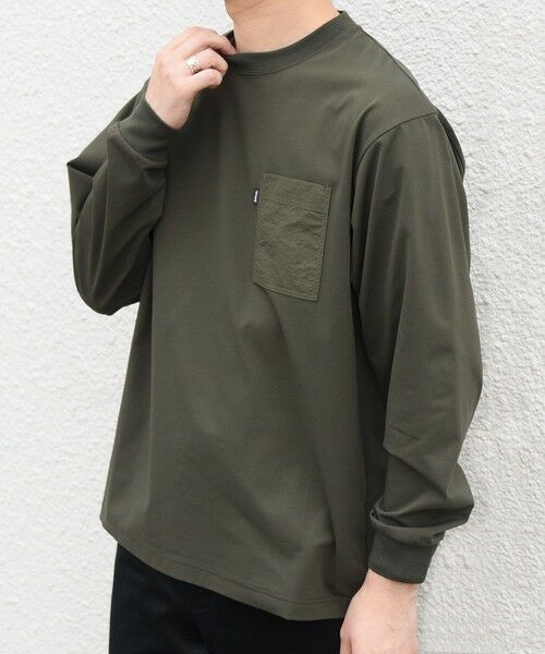SHIPS / シップス Tシャツ | 【WEB限定】SHIPS any:〈撥水加工〉リラックス ナイロンポケット クルーネック Tシャツ(ロンT)◆ | 詳細12