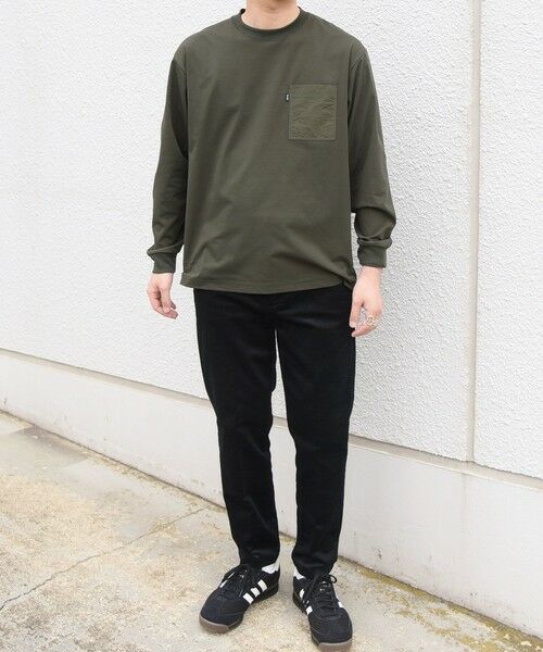 SHIPS / シップス Tシャツ | 【WEB限定】SHIPS any:〈撥水加工〉リラックス ナイロンポケット クルーネック Tシャツ(ロンT)◆ | 詳細9