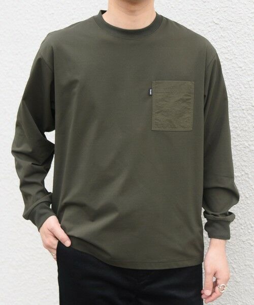 SHIPS / シップス Tシャツ | 【WEB限定】SHIPS any:〈撥水加工〉リラックス ナイロンポケット クルーネック Tシャツ(ロンT)◆ | 詳細11