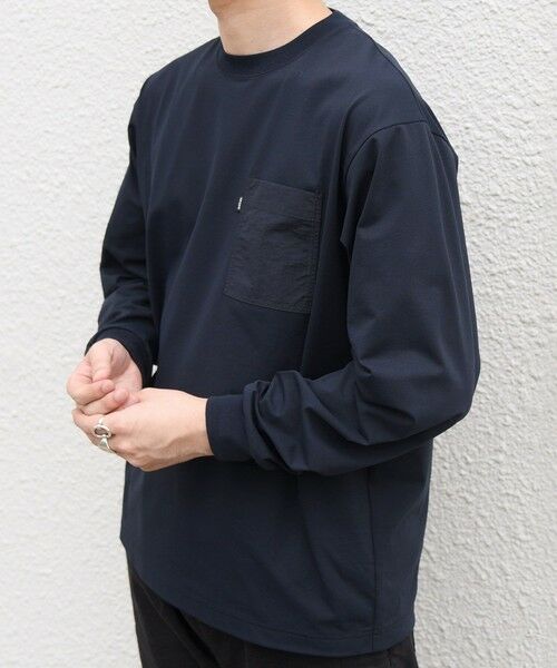 SHIPS / シップス Tシャツ | 【WEB限定】SHIPS any:〈撥水加工〉リラックス ナイロンポケット クルーネック Tシャツ(ロンT)◆ | 詳細23