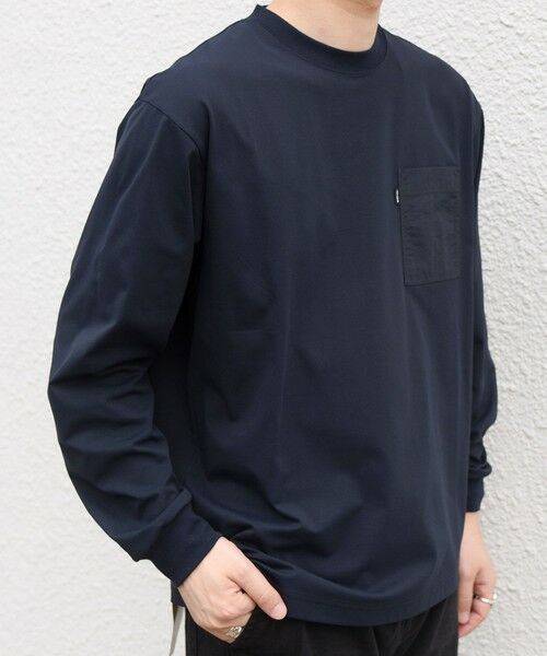 SHIPS / シップス Tシャツ | 【WEB限定】SHIPS any:〈撥水加工〉リラックス ナイロンポケット クルーネック Tシャツ(ロンT)◆ | 詳細24