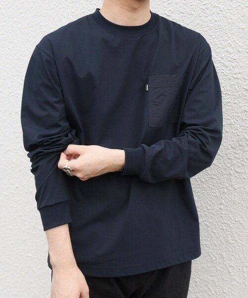 SHIPS / シップス Tシャツ | 【WEB限定】SHIPS any:〈撥水加工〉リラックス ナイロンポケット クルーネック Tシャツ(ロンT)◆ | 詳細25