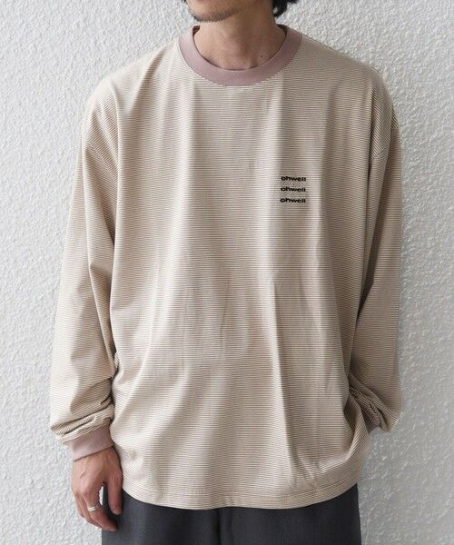 SHIPS / シップス Tシャツ | 【SHIPS any別注】ohwell: ワンポイント ロゴ 刺繍 ボーダー リンガー Tシャツ(ロンT)◆ | 詳細14