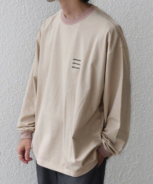 SHIPS / シップス Tシャツ | 【SHIPS any別注】ohwell: ワンポイント ロゴ 刺繍 ボーダー リンガー Tシャツ(ロンT)◆ | 詳細16