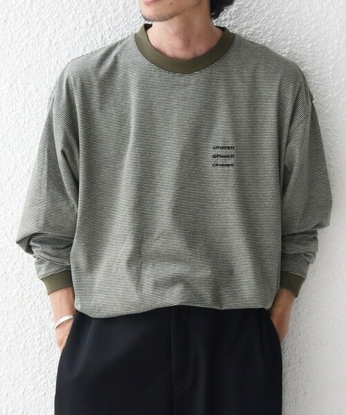 SHIPS / シップス Tシャツ | 【SHIPS any別注】ohwell: ワンポイント ロゴ 刺繍 ボーダー リンガー Tシャツ(ロンT)◆ | 詳細22