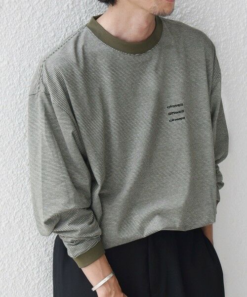 SHIPS / シップス Tシャツ | 【SHIPS any別注】ohwell: ワンポイント ロゴ 刺繍 ボーダー リンガー Tシャツ(ロンT)◆ | 詳細24