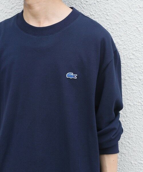 SHIPS / シップス Tシャツ | 【SHIPS any別注】LACOSTE: ワンポイント ピケ クルーネック Tシャツ 26AW (ロンT)◆（ネイビー）
