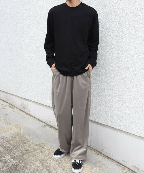 SHIPS / シップス その他パンツ | SHIPS any:〈洗濯機可能〉ポリエステルベロア サイド ライン フリーサイズ リラックス イージー パンツ◆ | 詳細1