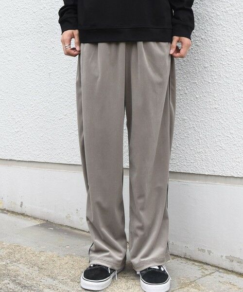 SHIPS / シップス その他パンツ | SHIPS any:〈洗濯機可能〉ポリエステルベロア サイド ライン フリーサイズ リラックス イージー パンツ◆ | 詳細3