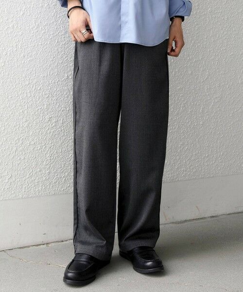 SHIPS / シップス その他パンツ | SHIPS any:〈洗濯機可能〉サイド ライン フリーサイズ リラックス イージー パンツ◆（チャコールグレー）