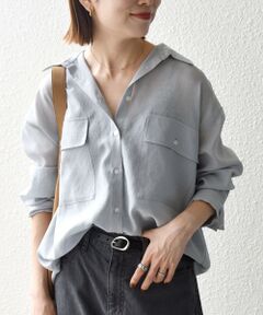 SHIPS / シップス シャツ・ブラウス | 《予約》SHIPS any:〈洗濯機可能〉シアー リボン レギュラーカラー ポケット シャツ