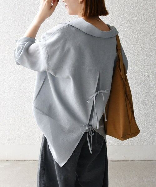 SHIPS / シップス シャツ・ブラウス | 《予約》SHIPS any:〈洗濯機可能〉シアー リボン レギュラーカラー ポケット シャツ | 詳細18