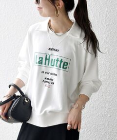 SHIPS / シップス スウェット | 《予約》【SHIPS any別注】La Hutte:〈洗濯機可能〉襟付き ロゴ プリント スウェット