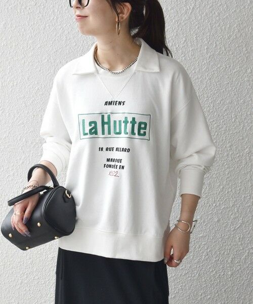 SHIPS / シップス スウェット | 《予約》【SHIPS any別注】La Hutte:〈洗濯機可能〉襟付き ロゴ プリント スウェット | 詳細7