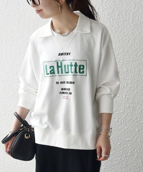 SHIPS / シップス スウェット | 《予約》【SHIPS any別注】La Hutte:〈洗濯機可能〉襟付き ロゴ プリント スウェット | 詳細8
