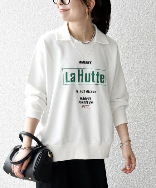 SHIPS / シップス スウェット | 《予約》【SHIPS any別注】La Hutte:〈洗濯機可能〉襟付き ロゴ プリント スウェット | 詳細9