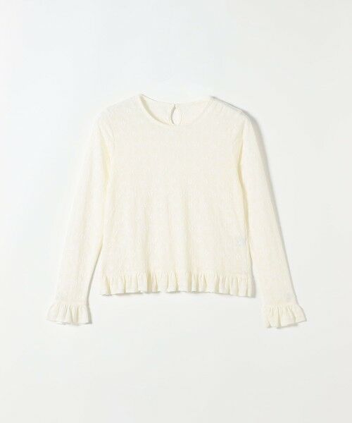 SHIPS / シップス カットソー | 《予約》SHIPS any:〈洗濯機可能〉フラワー レース ジャカード フリル ヘム プルオーバー | 詳細9