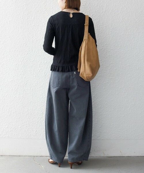 SHIPS / シップス カットソー | 《予約》SHIPS any:〈洗濯機可能〉フラワー レース ジャカード フリル ヘム プルオーバー | 詳細16