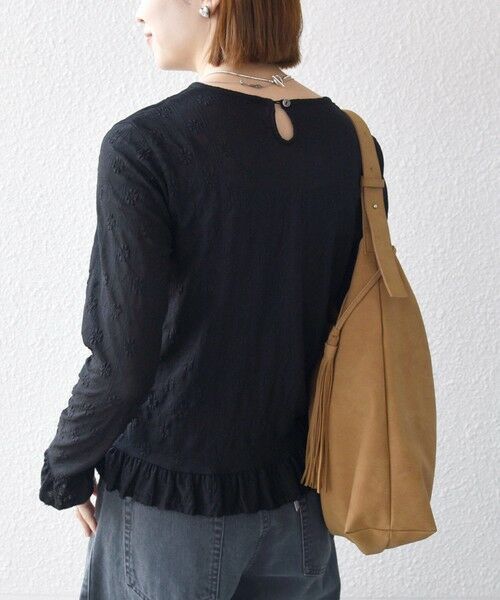 SHIPS / シップス カットソー | 《予約》SHIPS any:〈洗濯機可能〉フラワー レース ジャカード フリル ヘム プルオーバー | 詳細21
