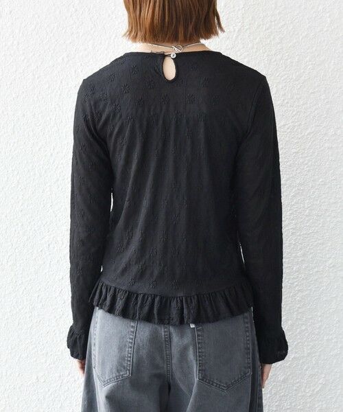 SHIPS / シップス カットソー | 《予約》SHIPS any:〈洗濯機可能〉フラワー レース ジャカード フリル ヘム プルオーバー | 詳細27