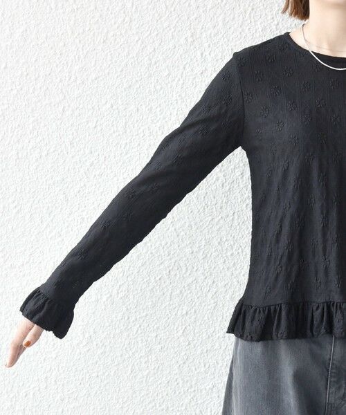 SHIPS / シップス カットソー | 《予約》SHIPS any:〈洗濯機可能〉フラワー レース ジャカード フリル ヘム プルオーバー | 詳細28