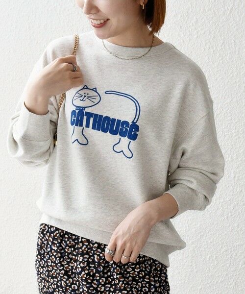 SHIPS / シップス スウェット | 《予約》【SHIPS any別注】THE KNiTS:〈洗濯機可能〉ロゴ プリント スウェット 26AW（ナチュラル）