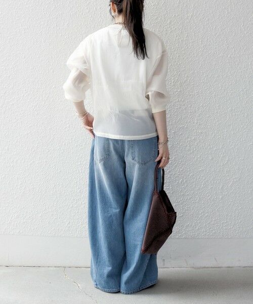 SHIPS / シップス シャツ・ブラウス | 《予約》SHIPS any:〈手洗い可能〉シアー ワイド トップス  × フレンチ ロゴ TEE | 詳細2