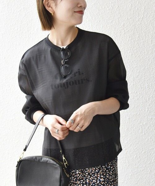 SHIPS / シップス シャツ・ブラウス | 《予約》SHIPS any:〈手洗い可能〉シアー ワイド トップス  × フレンチ ロゴ TEE | 詳細11