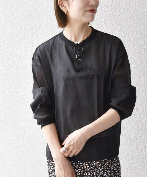 SHIPS / シップス シャツ・ブラウス | 《予約》SHIPS any:〈手洗い可能〉シアー ワイド トップス  × フレンチ ロゴ TEE | 詳細12