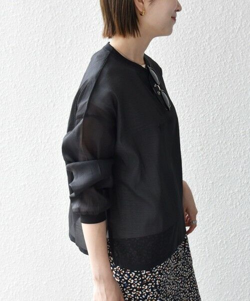 SHIPS / シップス シャツ・ブラウス | 《予約》SHIPS any:〈手洗い可能〉シアー ワイド トップス  × フレンチ ロゴ TEE | 詳細13