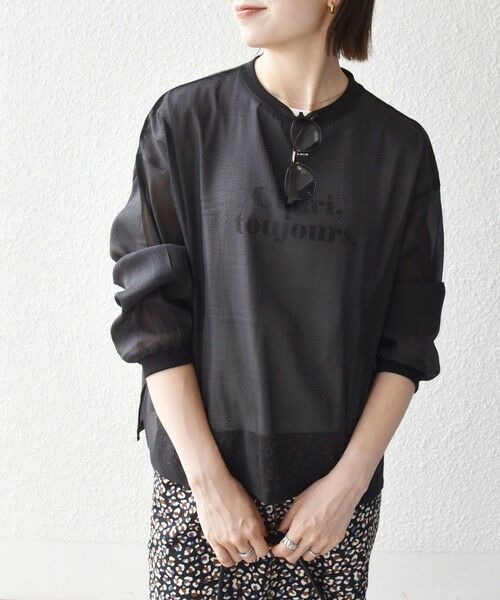 SHIPS / シップス シャツ・ブラウス | 《予約》SHIPS any:〈手洗い可能〉シアー ワイド トップス  × フレンチ ロゴ TEE | 詳細16