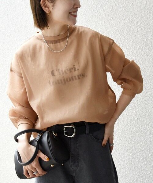 SHIPS / シップス シャツ・ブラウス | 《予約》SHIPS any:〈手洗い可能〉シアー ワイド トップス  × フレンチ ロゴ TEE | 詳細19
