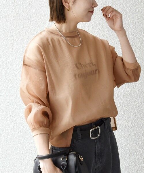 SHIPS / シップス シャツ・ブラウス | 《予約》SHIPS any:〈手洗い可能〉シアー ワイド トップス  × フレンチ ロゴ TEE | 詳細20