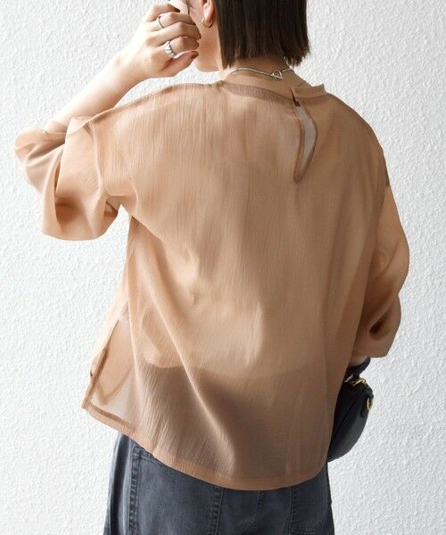 SHIPS / シップス シャツ・ブラウス | 《予約》SHIPS any:〈手洗い可能〉シアー ワイド トップス  × フレンチ ロゴ TEE | 詳細22