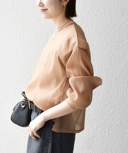 SHIPS / シップス シャツ・ブラウス | 《予約》SHIPS any:〈手洗い可能〉シアー ワイド トップス  × フレンチ ロゴ TEE | 詳細23