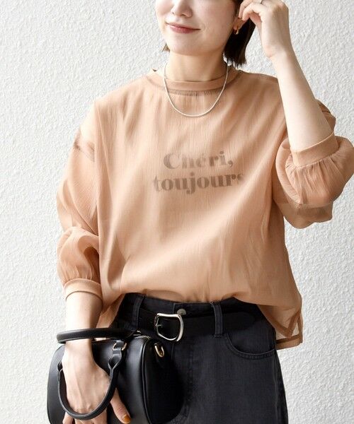 SHIPS / シップス シャツ・ブラウス | 《予約》SHIPS any:〈手洗い可能〉シアー ワイド トップス  × フレンチ ロゴ TEE | 詳細24