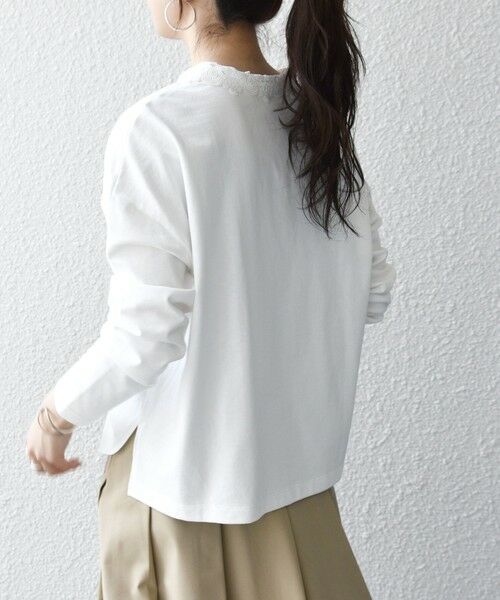 SHIPS / シップス カットソー | 《予約》SHIPS any:〈洗濯機可能〉レース カラー ロングスリーブ ポロ プルオーバー | 詳細6
