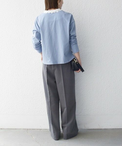 SHIPS / シップス カットソー | 《予約》SHIPS any:〈洗濯機可能〉レース カラー ロングスリーブ ポロ プルオーバー | 詳細13