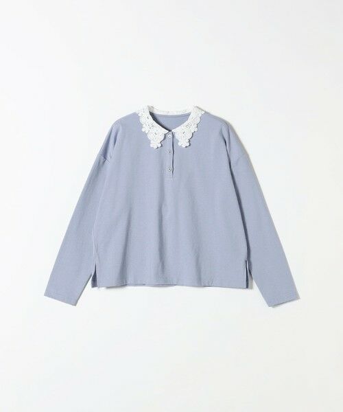 SHIPS / シップス カットソー | 《予約》SHIPS any:〈洗濯機可能〉レース カラー ロングスリーブ ポロ プルオーバー | 詳細20