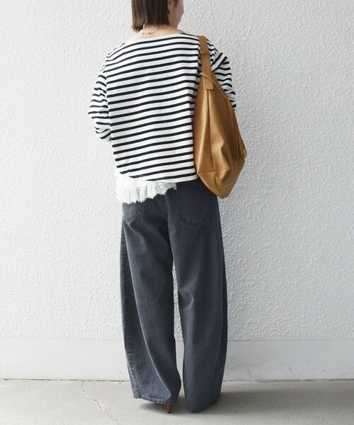 SHIPS / シップス Tシャツ | 《予約》SHIPS any:〈洗濯機可能〉レース ヘム アシンメトリー ロングスリーブ TEE | 詳細2