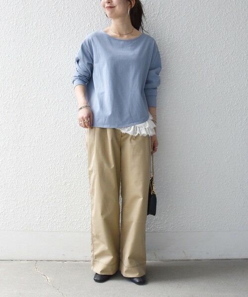 SHIPS / シップス Tシャツ | 《予約》SHIPS any:〈洗濯機可能〉レース ヘム アシンメトリー ロングスリーブ TEE | 詳細13