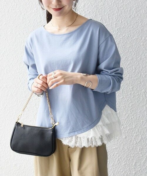 SHIPS / シップス Tシャツ | 《予約》SHIPS any:〈洗濯機可能〉レース ヘム アシンメトリー ロングスリーブ TEE | 詳細15