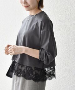 SHIPS / シップス カットソー | 《予約》SHIPS any:〈洗濯機可能〉ジップ レース ヘム ロングスリーブ TEE