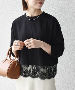 SHIPS / シップス カットソー | 《予約》SHIPS any:〈洗濯機可能〉ジップ レース ヘム ロングスリーブ TEE