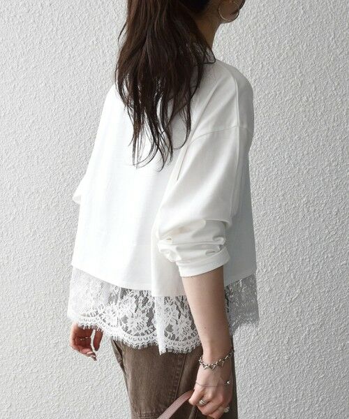 SHIPS / シップス カットソー | 《予約》SHIPS any:〈洗濯機可能〉ジップ レース ヘム ロングスリーブ TEE | 詳細5