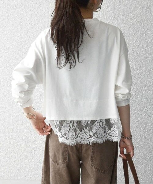 SHIPS / シップス カットソー | 《予約》SHIPS any:〈洗濯機可能〉ジップ レース ヘム ロングスリーブ TEE | 詳細6