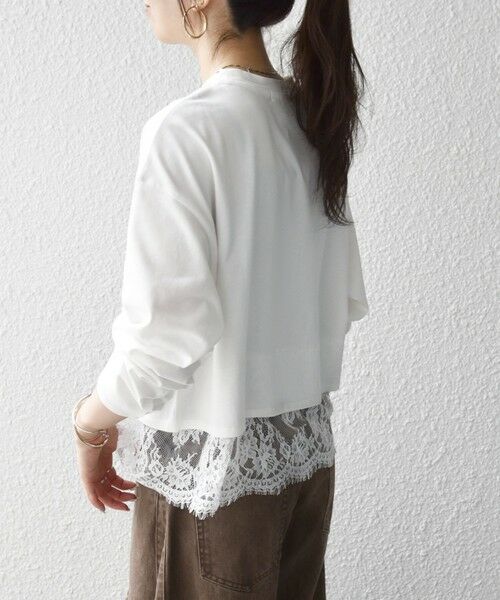 SHIPS / シップス カットソー | 《予約》SHIPS any:〈洗濯機可能〉ジップ レース ヘム ロングスリーブ TEE | 詳細7