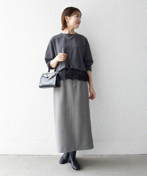SHIPS / シップス カットソー | 《予約》SHIPS any:〈洗濯機可能〉ジップ レース ヘム ロングスリーブ TEE | 詳細10